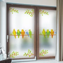Индивидуальные неклеящиеся электростатические стеклянные пленки для ванной матовые наклейки для балкона декоративная пленка для окна наклейка попугай