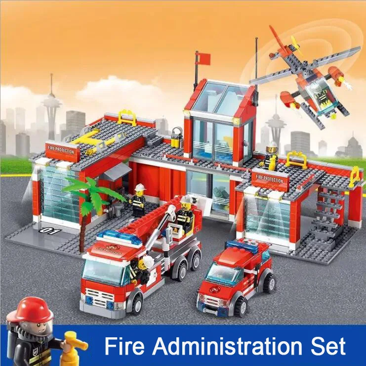 

Yantjouet 774pcs/set 6 Models Fire Administration City Series Building Blocks Figures Brick DIY Toy Compatible Children Gift