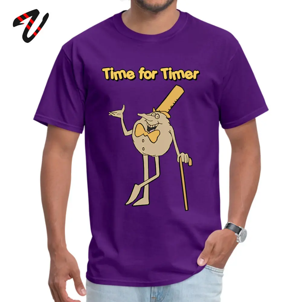 Casual T-shirts for Men Party Summer Autumn T Shirt Short Sleeve Newest Hip hop Clothing Shirt Crew Neck Cotton Time for Timer - Full Shot -12903 purple