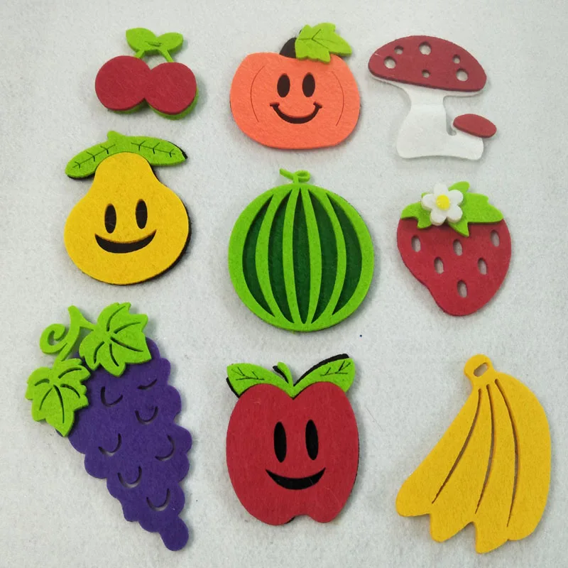 9 Designs 2-3mm Thickness Fresh Fruits Felt Children handmade Nonwoven Decoration DIY Fabric Kid Teaching Tools Early Learn | Дом и сад