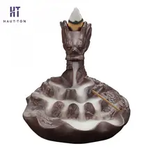 Керамическая курильница для благовоний с драконом, мини-горелка на удачу, дракон подставка для ароматерапии подставка для лотоса домашний декор