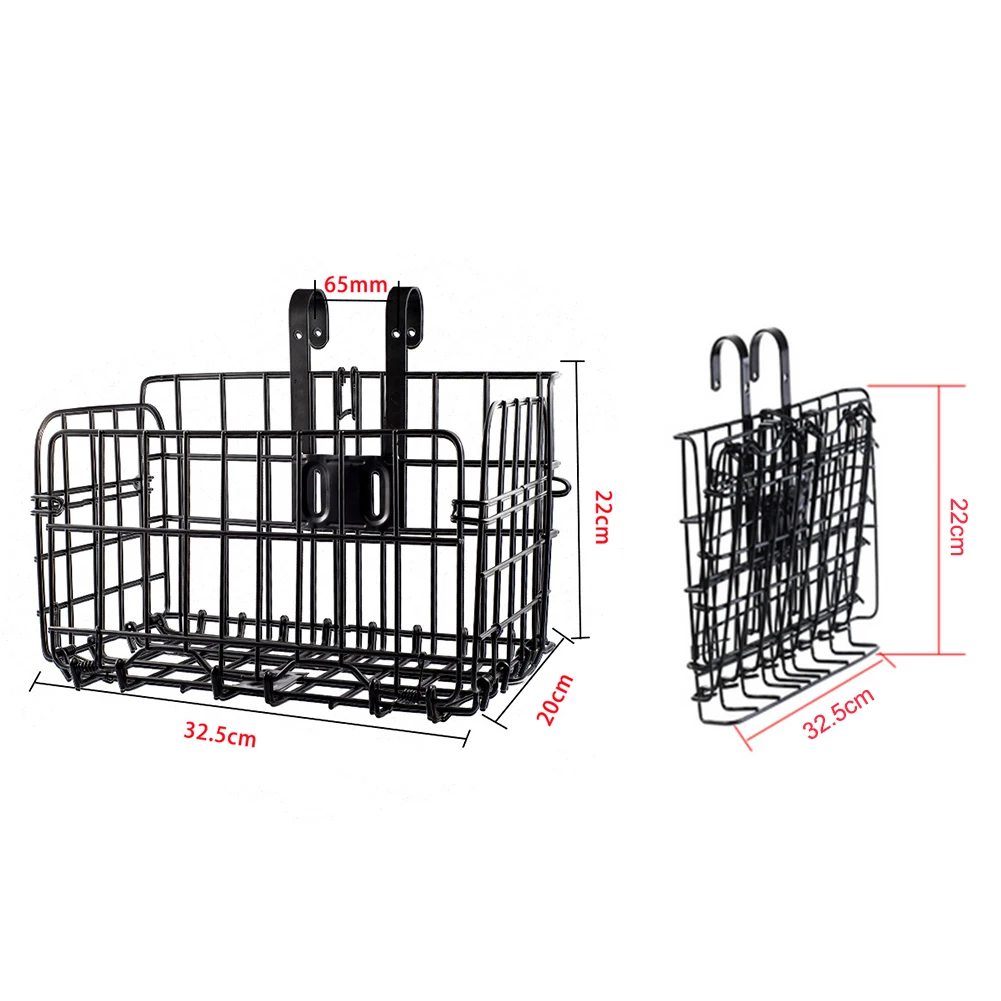 Складная корзина из проволоки Передняя сумка задняя подвеска корзина для горного велосипеда Складная проволочная грубая железная рама Аксессуары для велосипеда