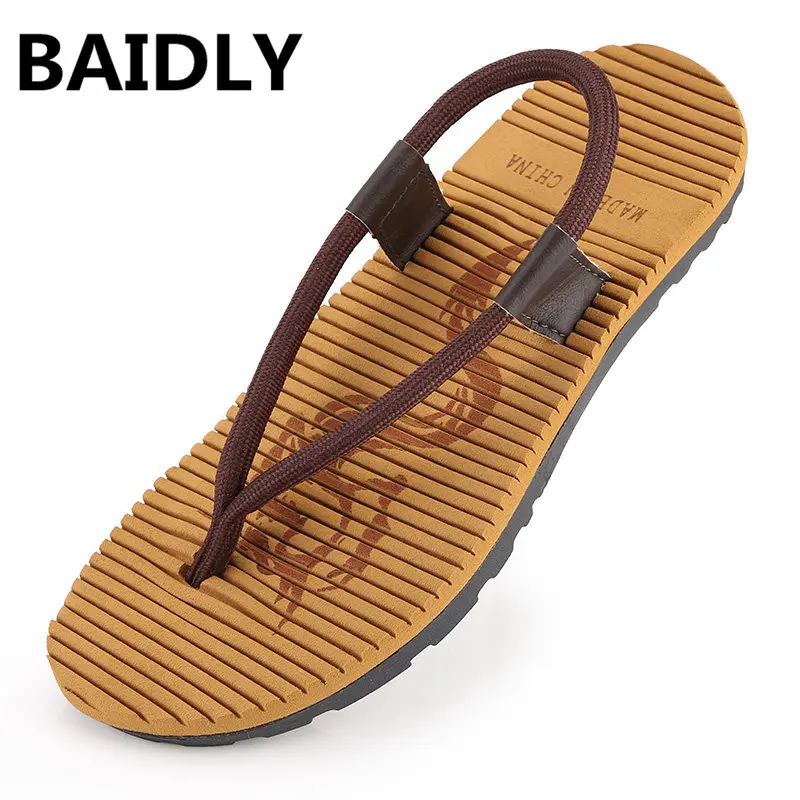 

BAIDLY Summer Slippers Men Hollow Out Breathable Beach Flip Flops Men Casual Slip-on Flats Sandals Men Shoes Zapatos