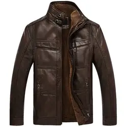 Бренд Высокое качество PU верхняя одежда Для мужчин Бизнес зима искусственного меха мужской пиджак флис Mountainskin кожаные куртки мужские