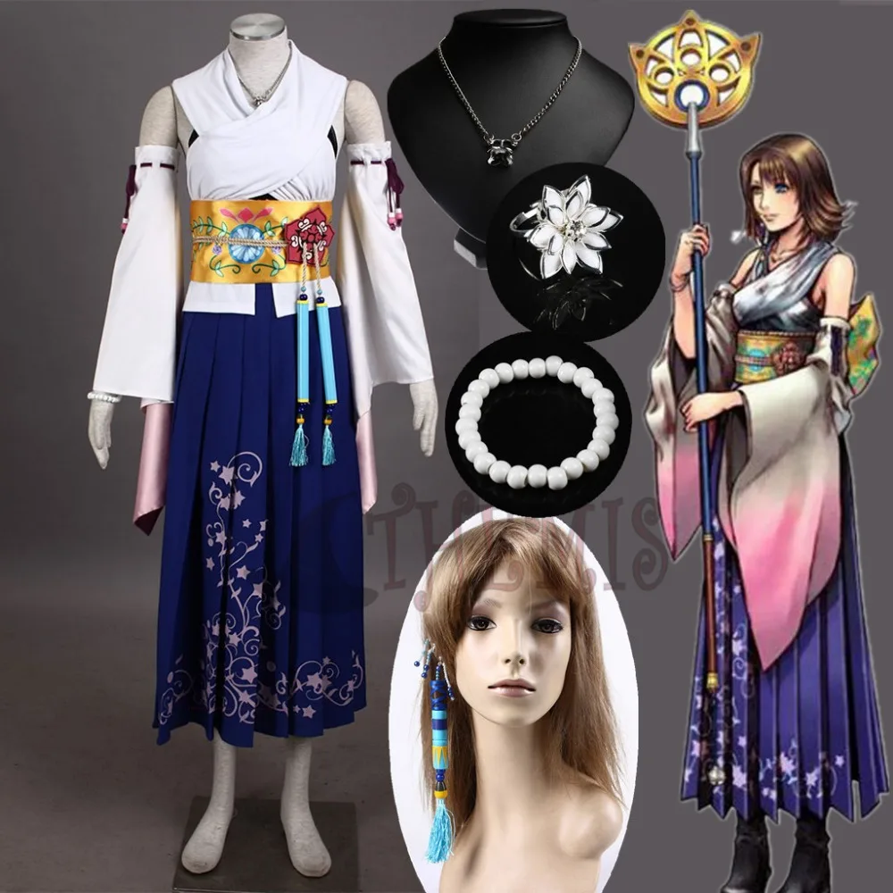 Athemis Final Fantasy Ten маскарадный костюм Yuna cemed костюм наряд высокого качества такой же, как персонаж любого размера