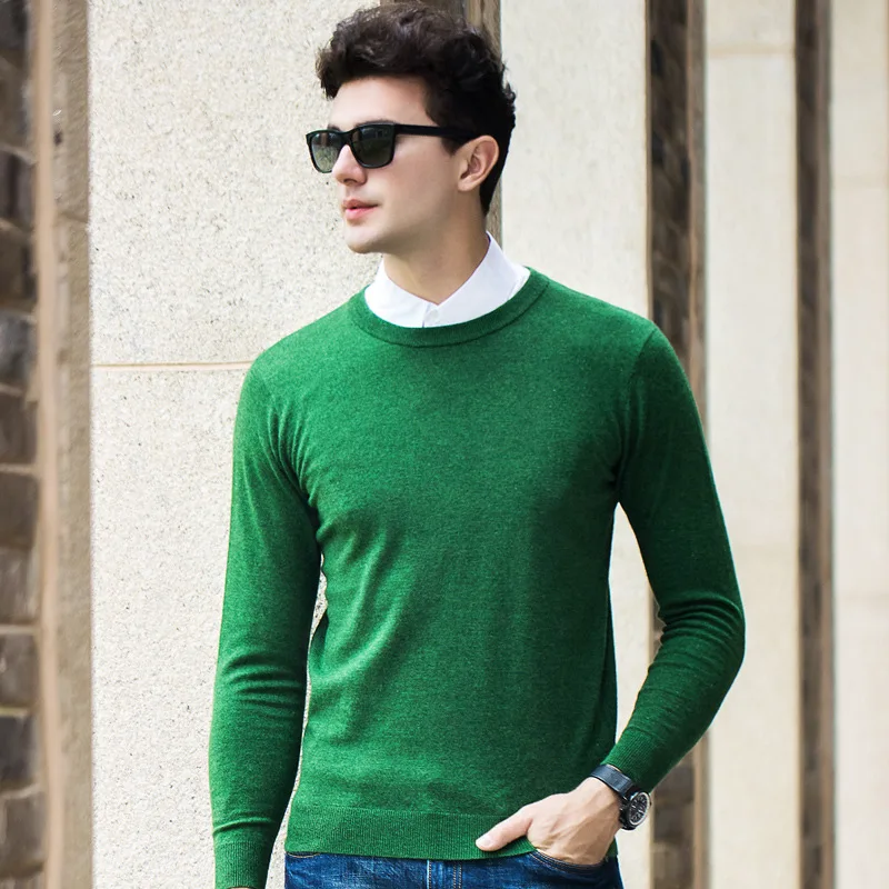 

2019 Autumn 100% Wool Sweater Men Pullover Casual Jumper For Male Brand Knitted Korean Style Clothes Plus Size 3XL