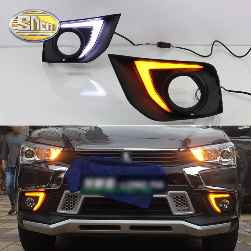 

For Mitsubishi ASX 2016 2017 2018 With Yellow Turning Signal Function Waterproof ABS Car 12V LED DRL Daytime Running Light SNCN