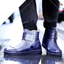 Perimedes Men's water shoes aqua shoes beach Rain Boots Low To Help Non-Slip Solid Color Waterproof breathable beach Boots#G45