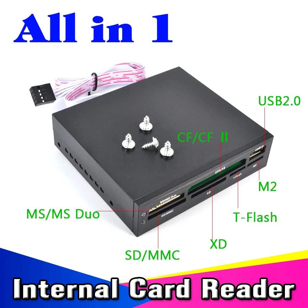 

portable All In 1 Internal Card Reader USB 2.0 3.5" Floopy Bay Front Panel Card Reader USB Flash Memory Card Reader