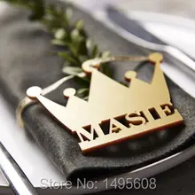 Изготовленная на заказ Корона карточка с именем и местом, дерево или акриловое Имя Место настройки, пользовательские свадебные карты место, вечерние настройки, лазерные вырезания названия