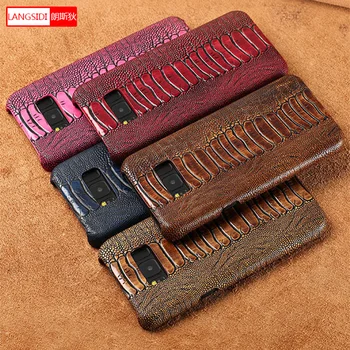 

Genuine Leather Ostrich foot pattern for Samsung s8 s7 edge s9 plus s6 case Half-pack phone case for samsung galaxy note 10 plus