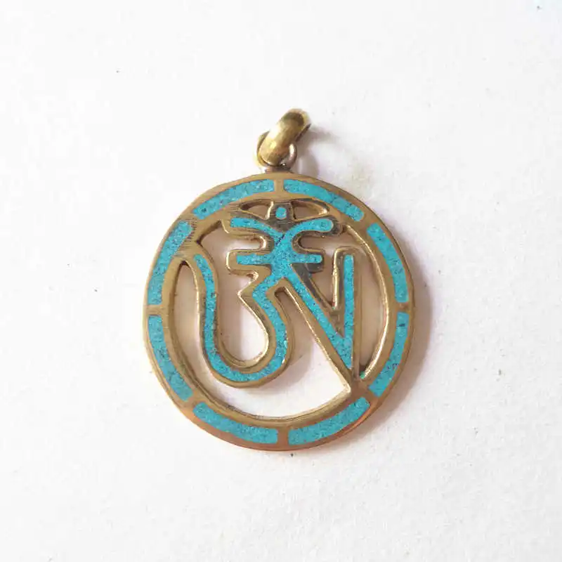 TBP268 Tibetan Metal Brass OM Amulet Pendant for Manin Pendants from