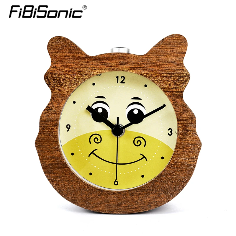 FiBiSonic lovely Chinese Zodiac Animal Wooden Snooze Night Light Alarm Clock,horse Wood Desktop