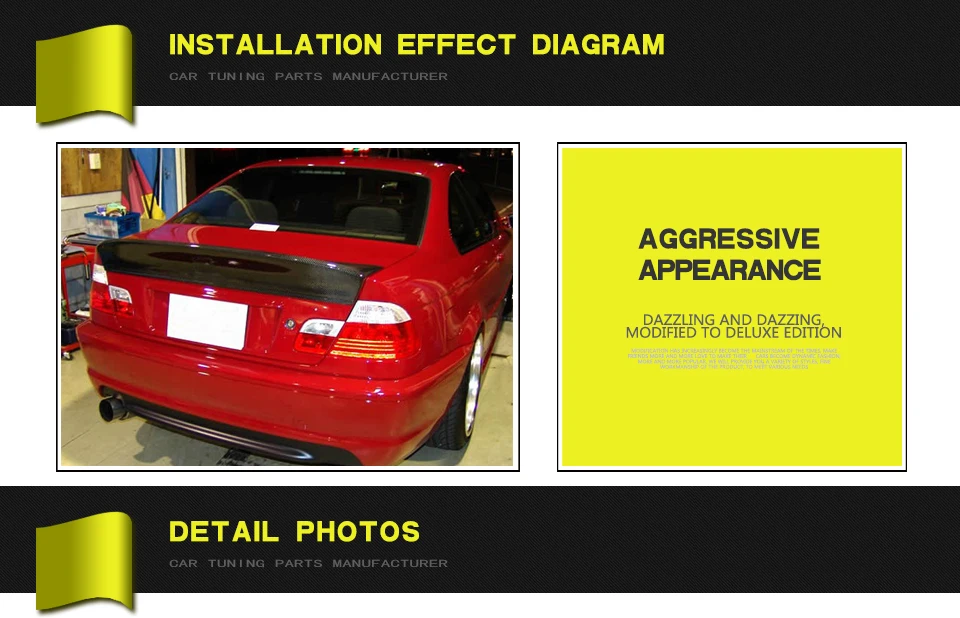 Авто-Стайлинг углеродного волокна задний багажник спойлер крыло для BMW E46 M3 1999-2006