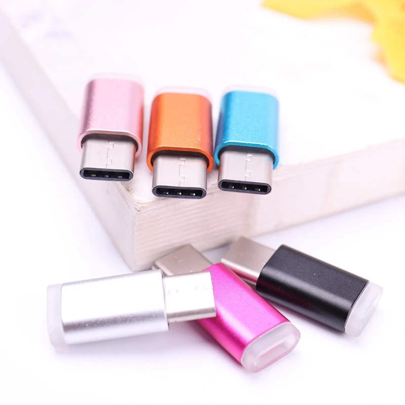 Colorful USB Type C Male Connector to Micro USB Female Converter USB-C Type-C Adapter