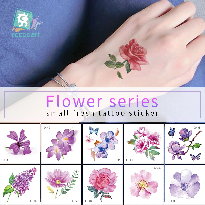 

1Sheets Mini flower Body Art Waterproof Temporary Tattoos For Women Small Flower Design Flash Tattoo Sticker