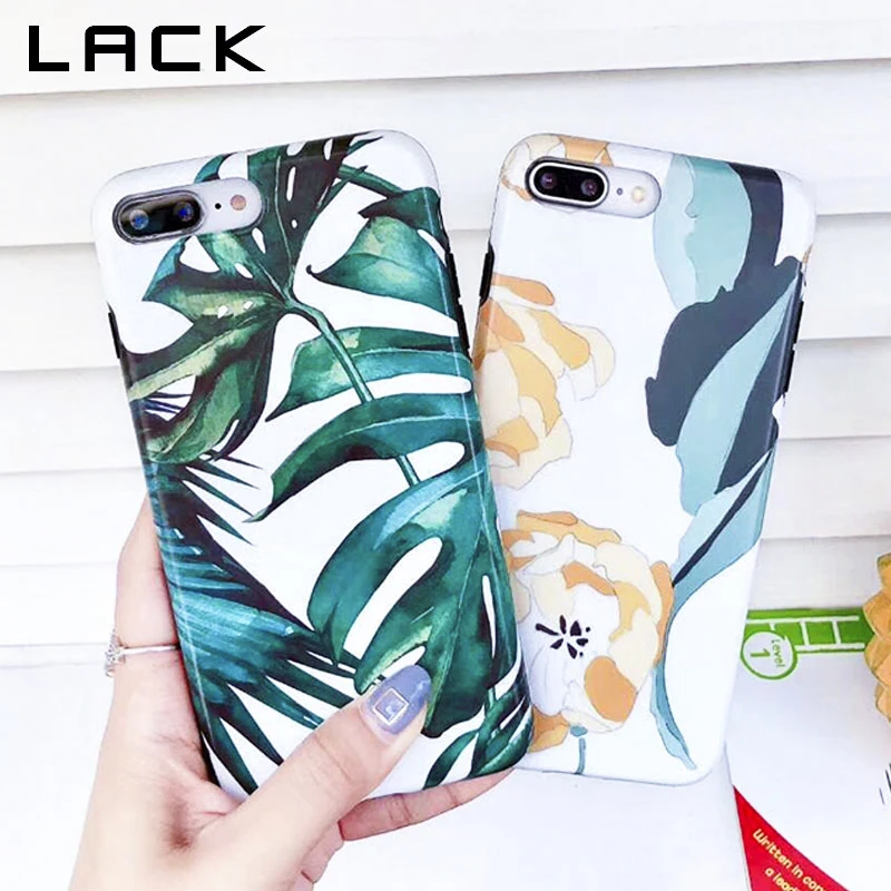 

LACK Retro Banana Leaf Phone Case For iPhone 7 Case For iphone X 6 6S 8 Plus Fashion Colorful Flower Back Cover Soft IMD Cases