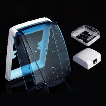 

2pcs 86 Type Electrical Socket Switch Waterproof Box Thick Splash Box Home Bathroom Waterproof Cover