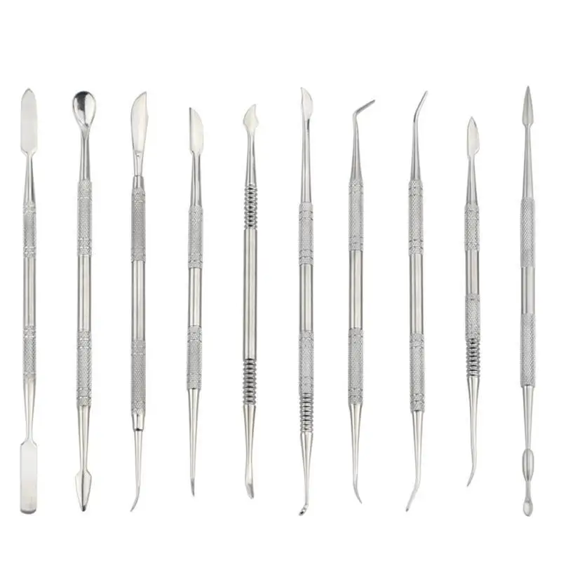 

10pcs Stainless Steel Wax Carvers Spatula Pick Set Clay Pottery Sculpture Tools