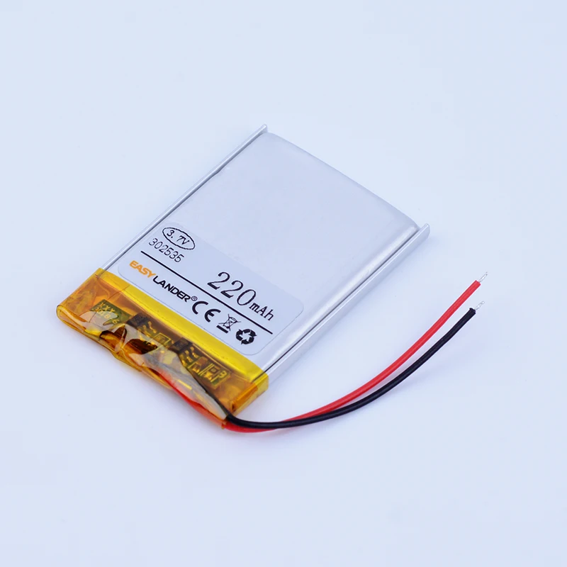 

302535 3.7V 220mAh Rechargeable Li-Polymer Li-ion Battery For MP3 MP4 DVR GPS PDA DVR toys Speaker Driving recorder 302436