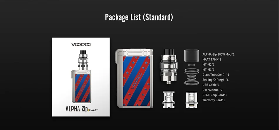 VOOPOO Alpha Zip 180W TC Kit with Maat Tank