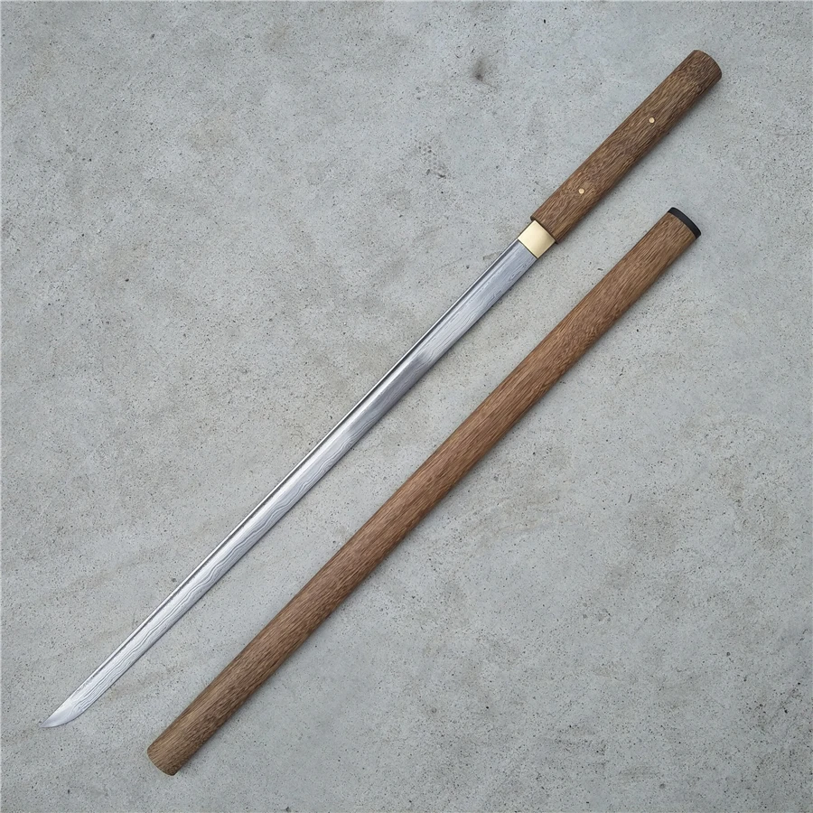 High Quality Stick Jian Sword Katana Groove Very Sharp Damascus Steel Blade Nice