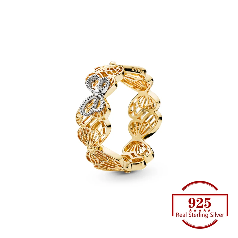 

Gold Color Butterfly Ring in 925 Sterling Silver for Trendy Jewelry Denmark Original Ring Women Jewelry Wedding Party Lover Gift