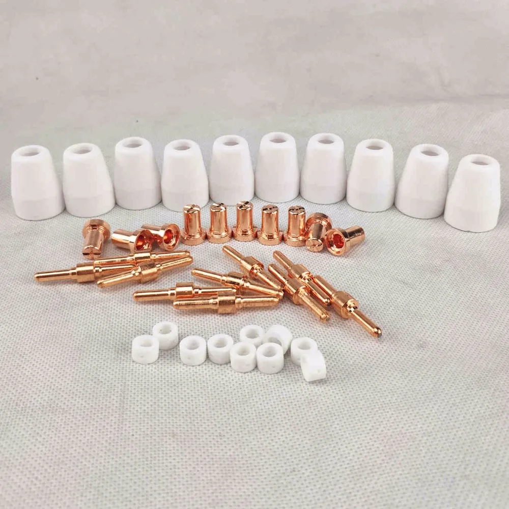 40pcs Plasma Cutting Torch Consumable Cutting Extended Long 40A PT31 Plasma Torch Shield Cup Swirl Baffle Tip Electrode Nozzle 40pcs Plasma Cutting Torch Consumable Cutting Extended Long 40A PT31 Plasma Torch Shield Cup Swirl Baffle Tip Electrode Nozzle