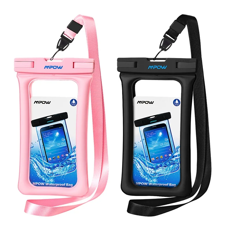 Mpow PA077 плавучий IPX8 водонепроницаемый чехол для телефона сумка 6 дюймов Универсальный чехол для телефона iPhone samsung huawei Hornor 10 смартфон - Цвет: Black and Pink