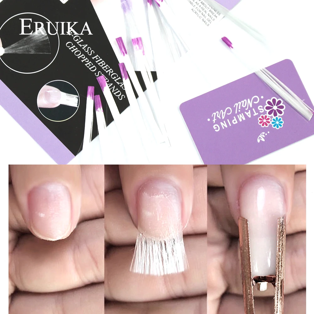 

ERUIKA 10pcs/pack Fibernails Nail Form Acrylic Tips Fiberglass Extension Fiber Glass Nails Silk Building Extension Manicure Tool