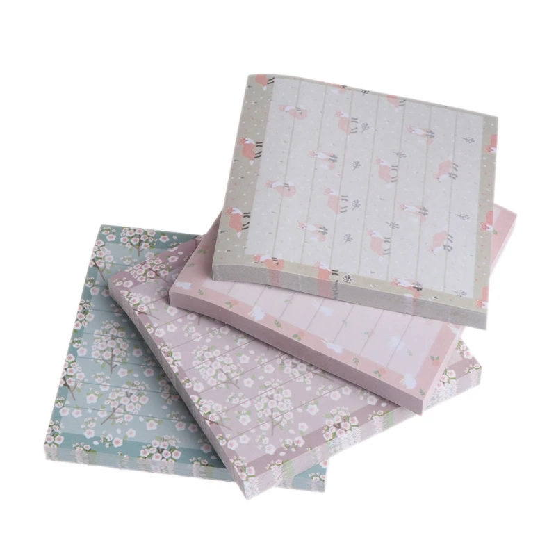 

80 Sheets/Pad Flower Animal Series Paper Sticker Memo Pads Sticky Notes Notepad Sticky Notes