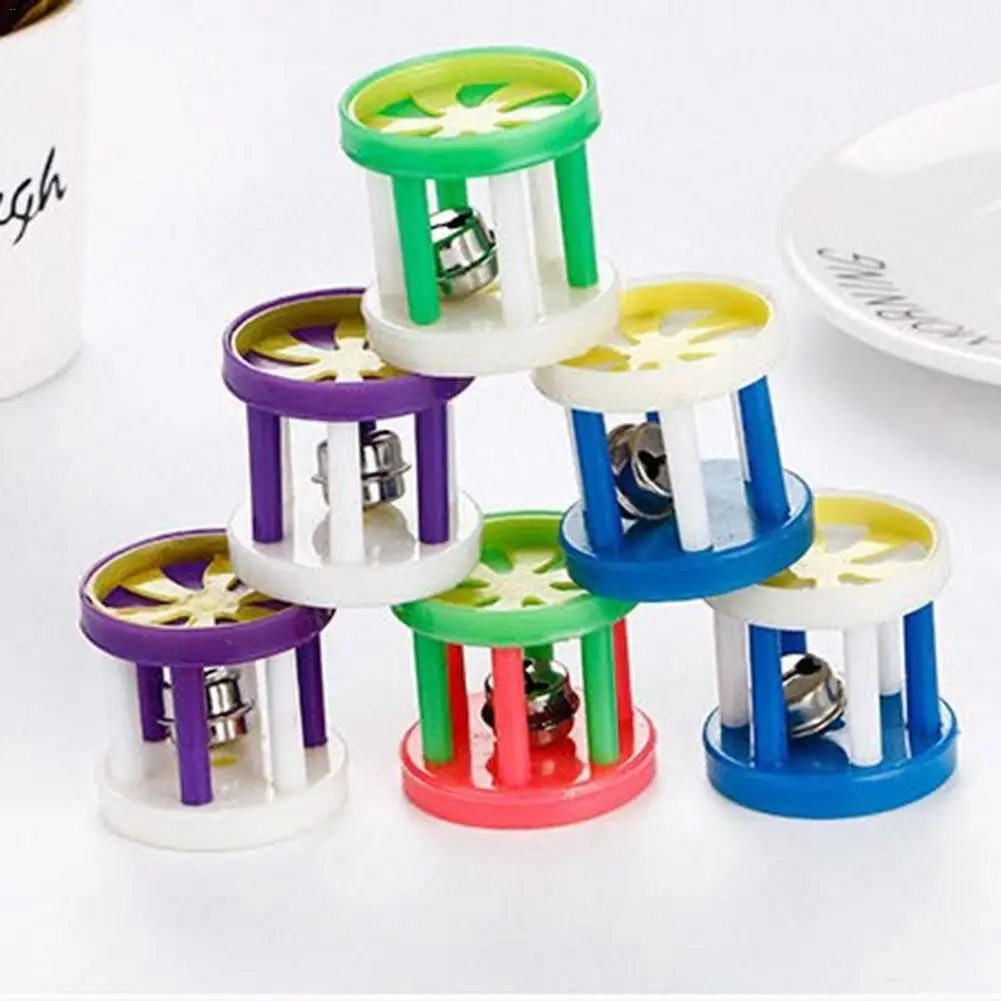 

Plastic Ringing Roller Toy Color Random Funny Cat (2pcs packed) Cats Scratch Bite Tool Roller Sounding Toy Bell Ball
