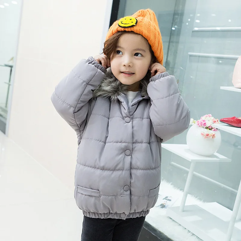 Осенне-зимняя одежда Новое Детское пальто детское хлопковое шерстяное пальто с воротником в Корейском стиле - Цвет: Серый