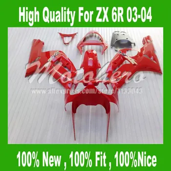 

ZX 6R 04 fairing FOR KAWASAKI NINJA ZX 6R 636 03 04 ZX-6R 2003 2004 ZX6R 03 04 ZX 6R 03 04 fairing kits Red fairings #PP0V22MTHO
