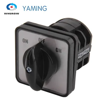 

Yaming electric LW8-10/2 on-off-on changeover rotary cam switch 660V 10A 2 poles 3 position 8 terminals silver contact