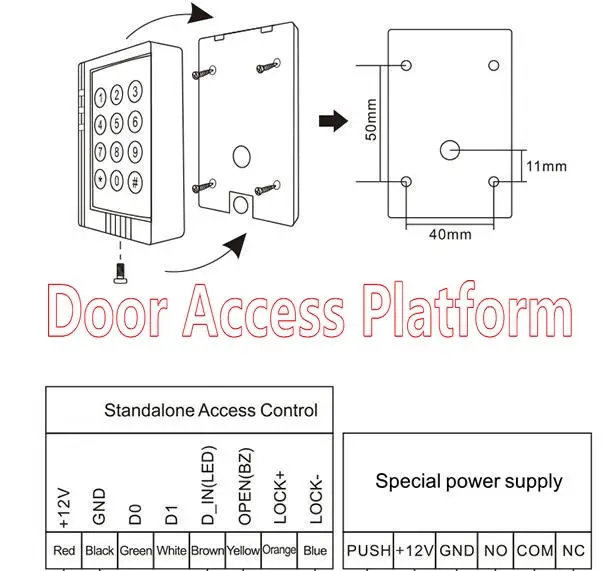 4 Backlit Code Wie-gend readers Entry+Exit Both side Controls Web Access controller Proxnity Card reader door lock magnetic kit