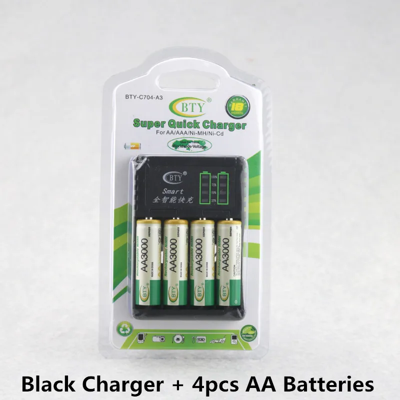 

Rechargeable AA AAA Ni-MH Ni-CD Battery Charger Intelligent 4 Slots LED Display AA AAA Size5 Size 7 Battery Charger