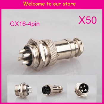 

50set 4Pin 16mm Male & Female Wire Panel Connector kit GX16 Socket+Plug for aviation,computer ect
