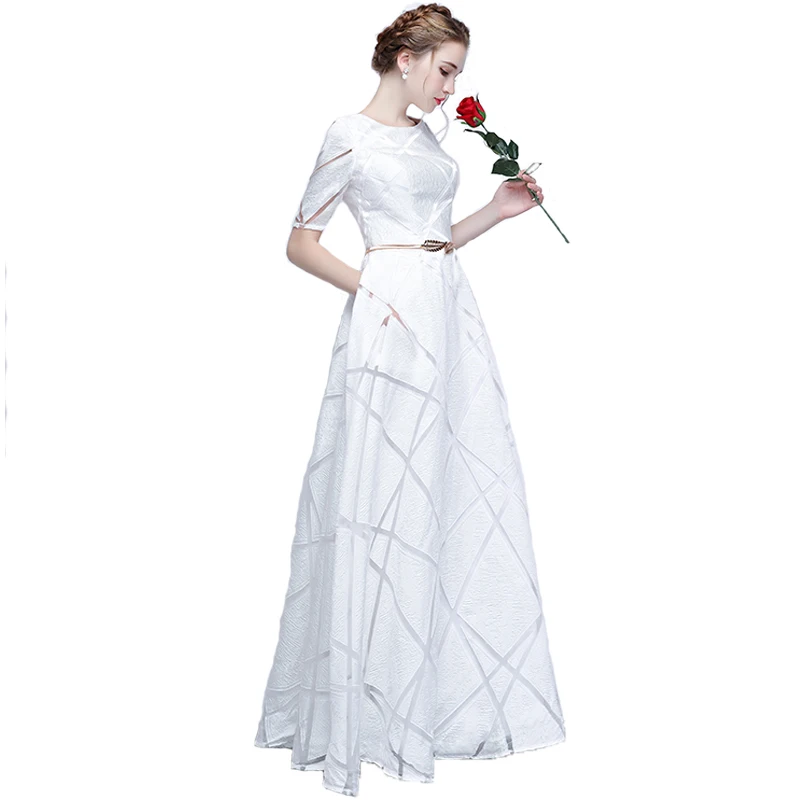 Осенне-летнее женское платье сексуальное элегантное ТРАПЕЦИЕВИДНОЕ длинное вечерние платье винтажное повседневное Белое Платье макси с круглым вырезом размера плюс Vestidos