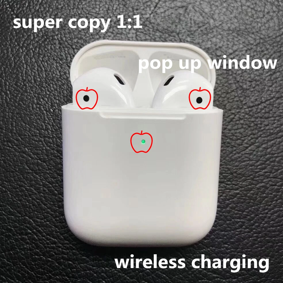 

copy 1:1 Air 2 replica W1 chip Wireless earphones bluetooth headphones For iPhone arpods aipods wireless charging earbuds