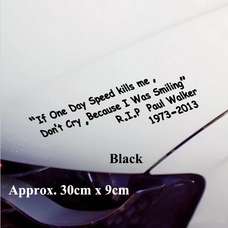 1pc SEEYULE Paul Walker If One Day Speed kills me Don't cry Car Sticker Fashion Headlight brow Sticker for VW Golf Passat Audi 1pc SEEYULE Paul Walker If One Day Speed kills me Don't cry Car Sticker Fashion Headlight brow Sticker for VW Golf Passat Audi