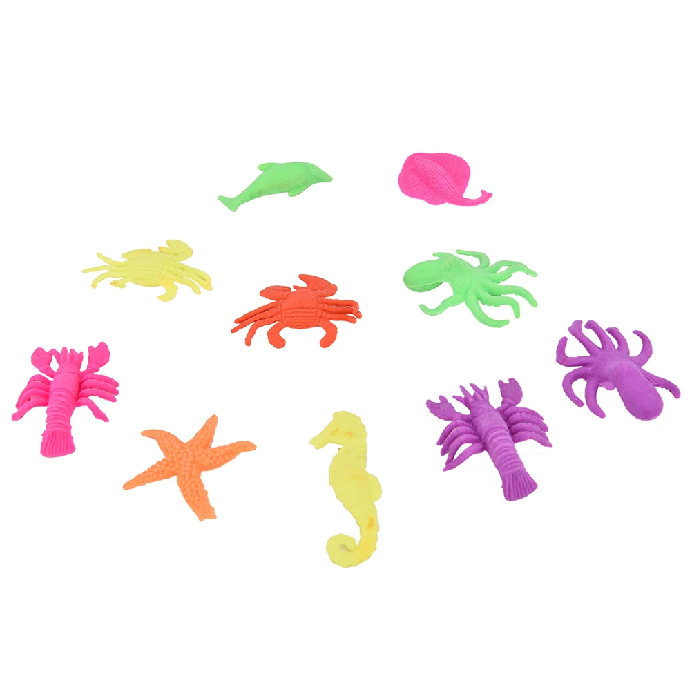 10 шт. красочные выращиваемые в воде оптом Swell морской житель различных видов смешанные расширения игрушки творческие волшебные игрушки для ванной для детей - Цвет: Sea Creatures