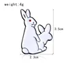1pcs Cartoon Cute 2 White Rabbits Evil Brooch Pins Animal Brooch Denim Jacket Pin Badge Spoof Gift Funny Fashion Jewelry ► Photo 2/6