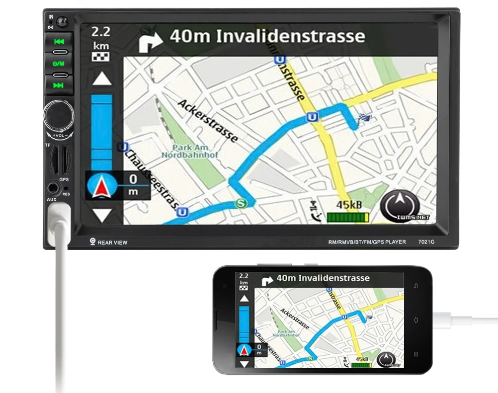 2 Din gps навигация MP5 Автомобильный плеер 7 ''HD Bluetooth стерео радио FM Зеркало Ссылка аудио USB Авто Электроника Авторадио 7021G