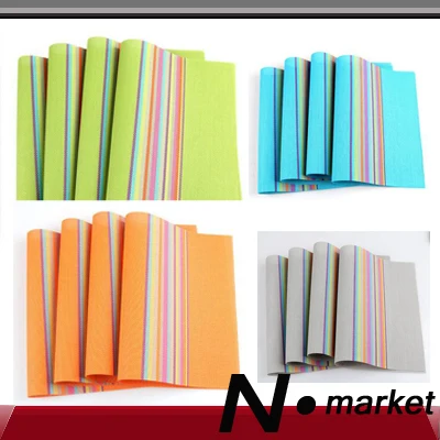 

New Retangle 30*45cm Tableware PVC Chic Placemat Kitchen Dinning Bowl waterproof Dazzling Pad Mat