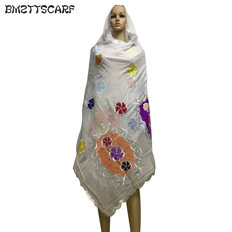 

2018 New Muslim African scarfs.,muslim embroidery women big cotton scarf with big stones fos shawls wraps BM486