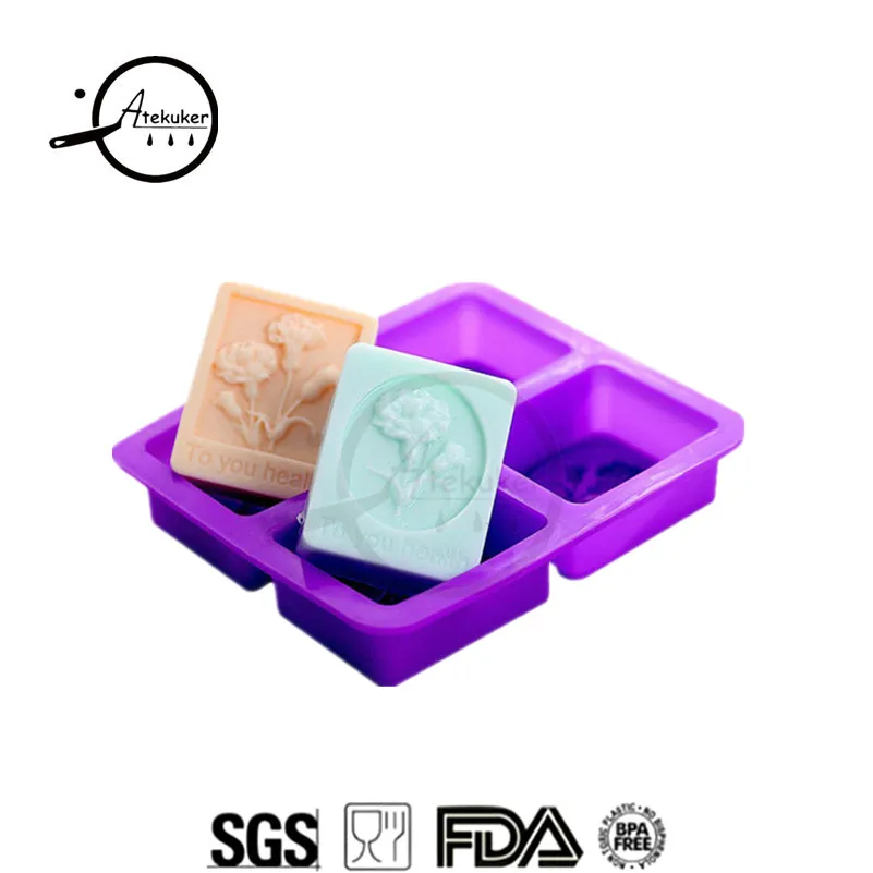 

Atekuker Handmade Soap Mold Flower Rectangle Forms Silicone For Soap Making Silicone Forms Mold For Soap