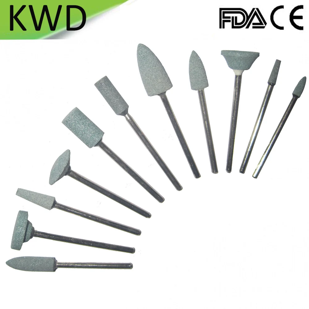 100pcs/Lot Abrasive Mounted Stone Silicone Carbide Made 2.3mm HP Shank Deantal Lab Rotary Tools Medium Grit Wheel Bullet Shaped | Красота и