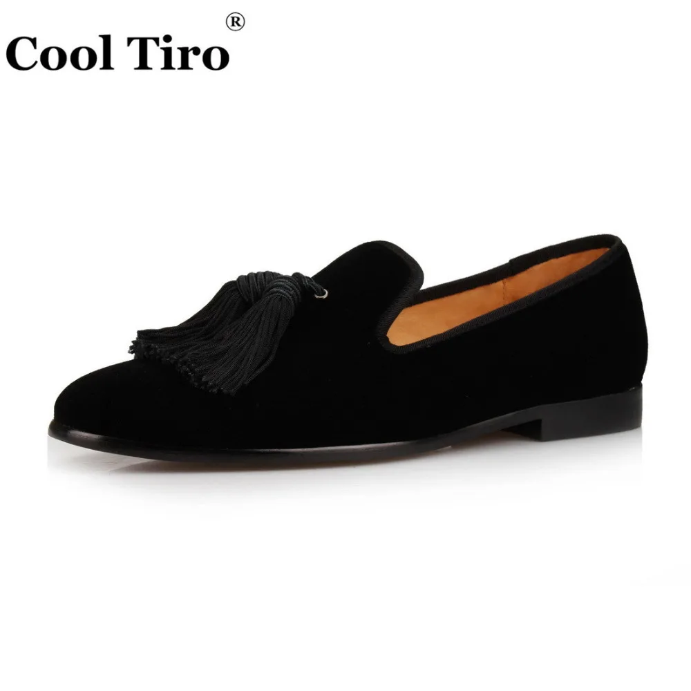 Cool Tiro/Мужская обувь ручной работы; черные бархатные лоферы; мужские мокасины; тапочки с кисточками; свадебные модельные туфли; повседневная обувь на плоской подошве из натуральной кожи