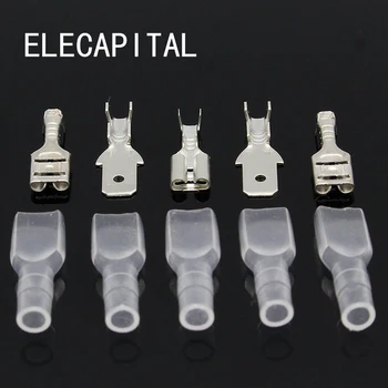 

4.8mm Crimp Terminal Female Spade Connector + Male Spade Connector+ Case